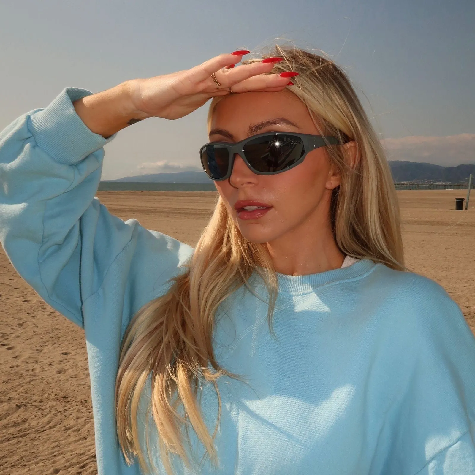 LIGHTNING - SLATE GREY   GREY W/ SILVER FLASH   POLARIZED SUNGLASSES