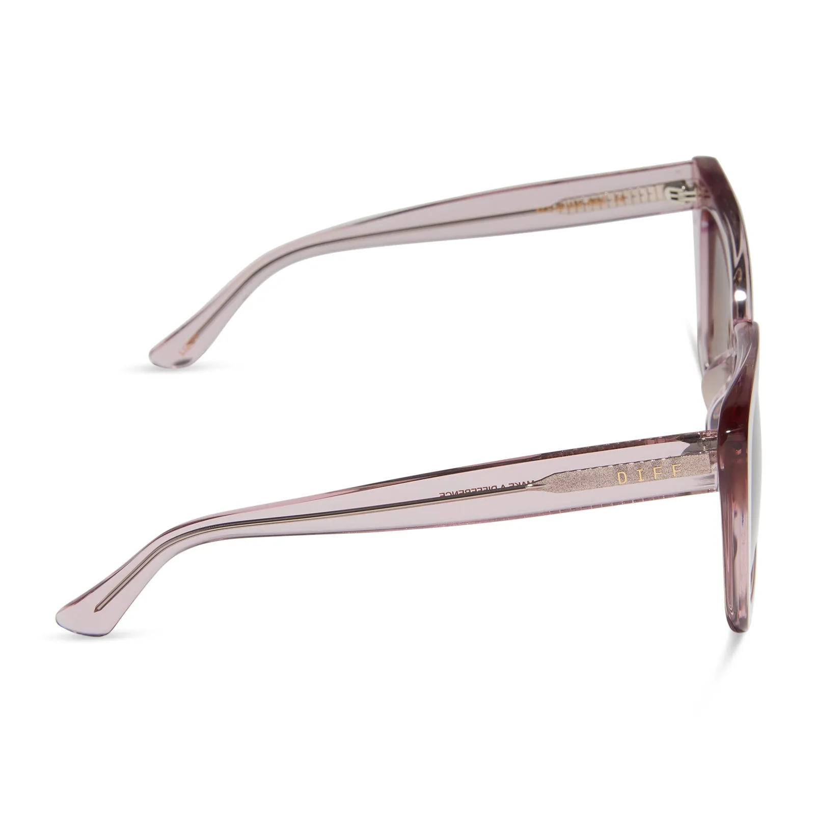 LIZZY - LIGHT PINK CRYSTAL   FLEUR TIPS   BROWN GRADIENT SUNGLASSES
