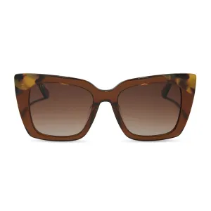 LIZZY - WHISKEY CRYSTAL W BROWN KOMBU TIPS   BROWN GRADIENT   POLARIZED SUNGLASSES