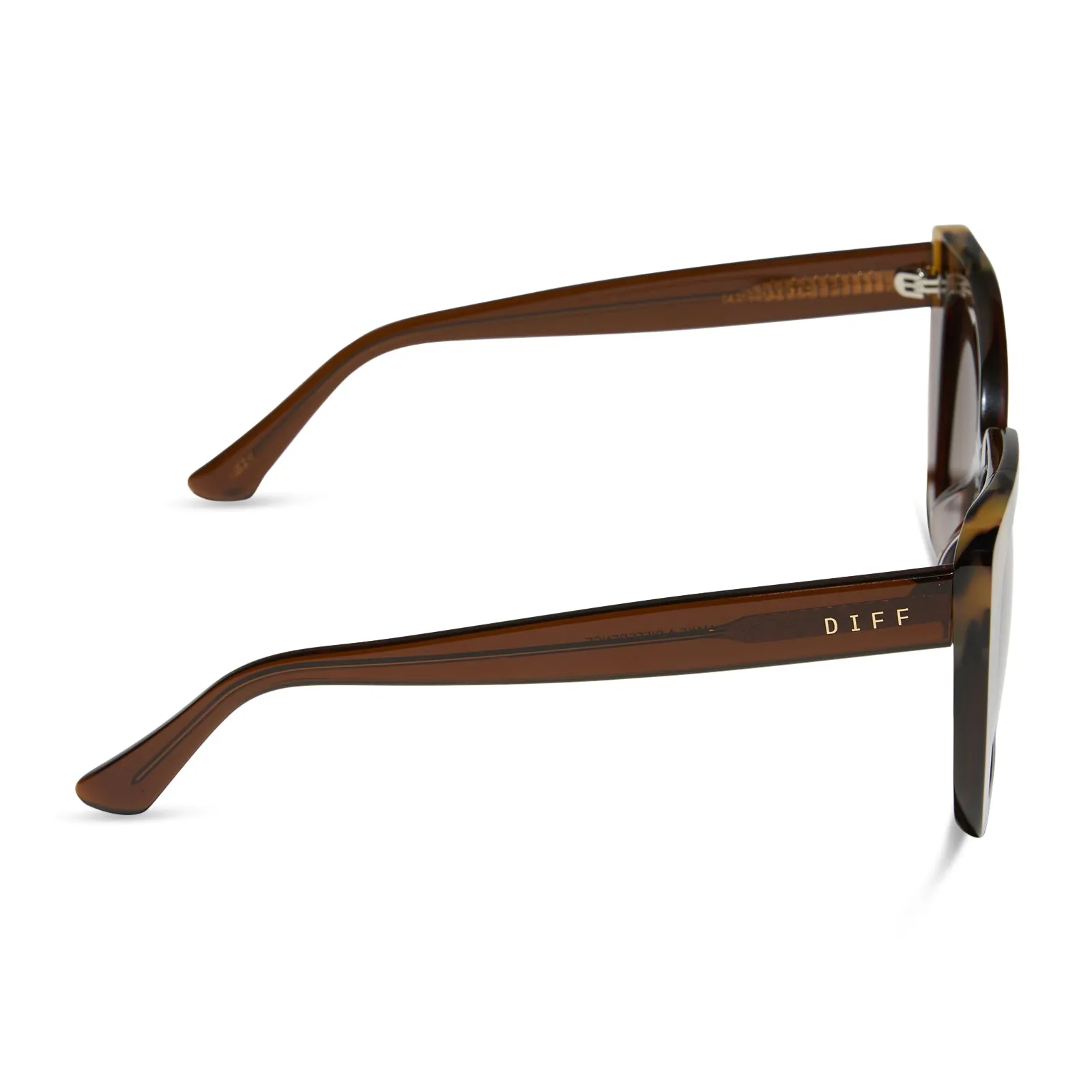 LIZZY - WHISKEY CRYSTAL W BROWN KOMBU TIPS   BROWN GRADIENT   POLARIZED SUNGLASSES