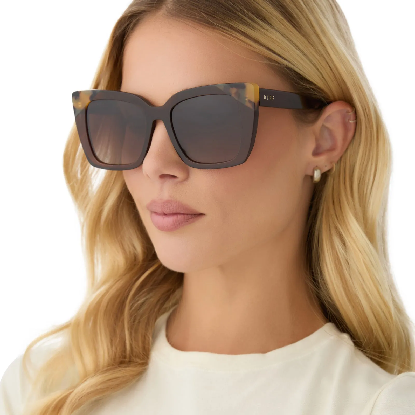 LIZZY - WHISKEY CRYSTAL W BROWN KOMBU TIPS   BROWN GRADIENT   POLARIZED SUNGLASSES
