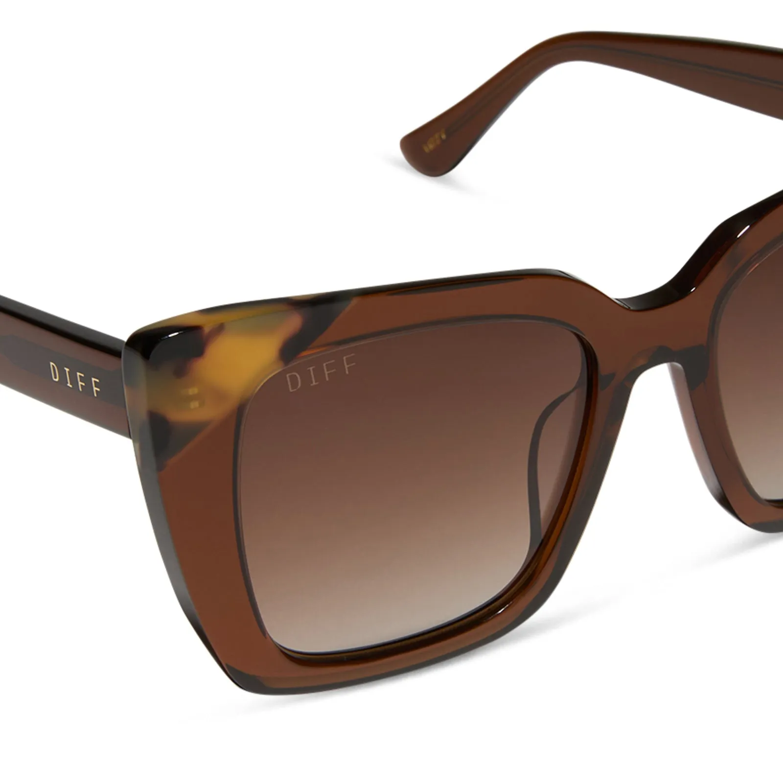 LIZZY - WHISKEY CRYSTAL W BROWN KOMBU TIPS   BROWN GRADIENT   POLARIZED SUNGLASSES