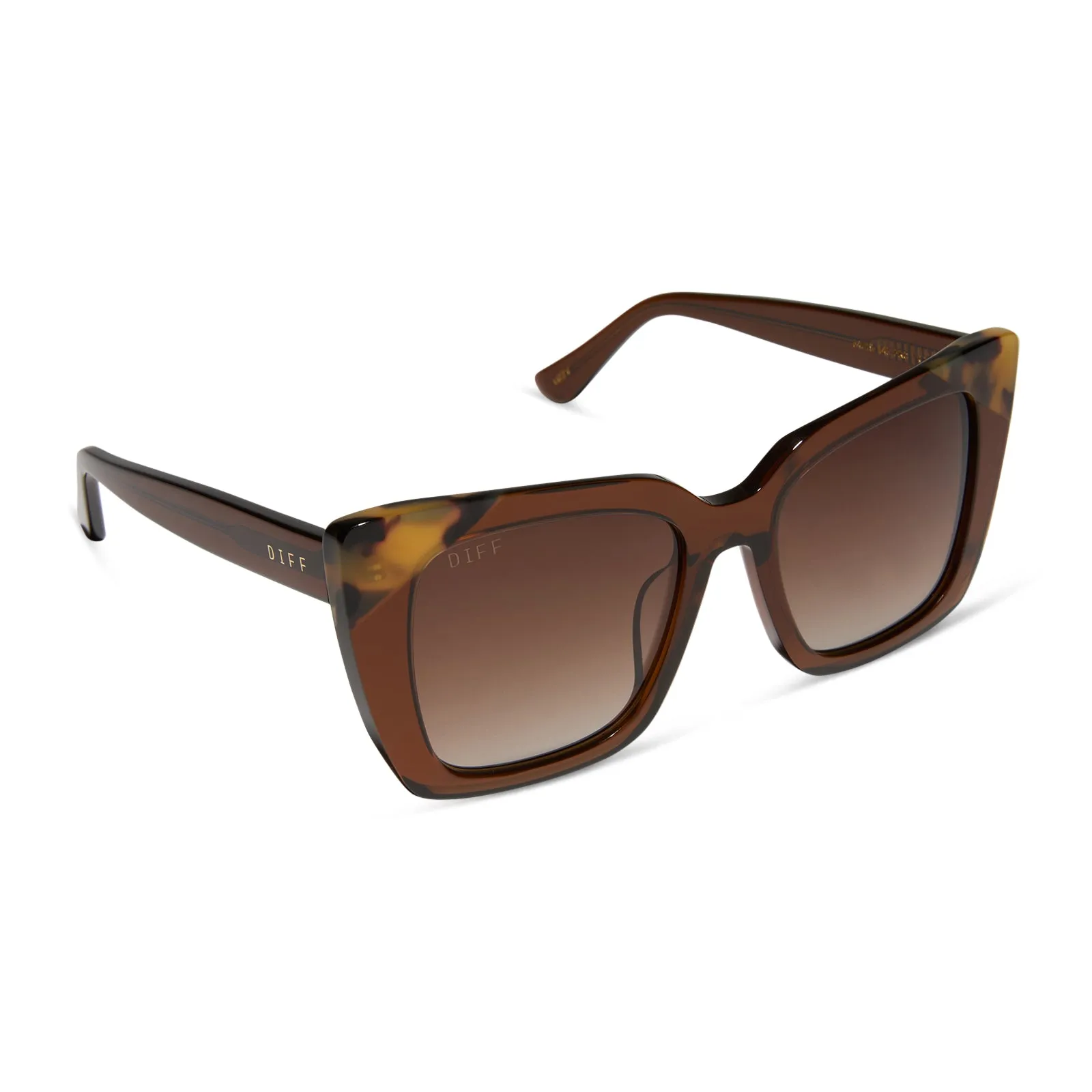 LIZZY - WHISKEY CRYSTAL W BROWN KOMBU TIPS   BROWN GRADIENT   POLARIZED SUNGLASSES