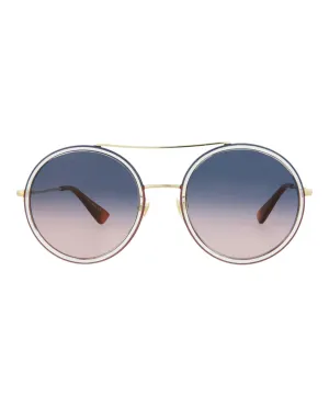 Oval-Frame Metal Sunglasses