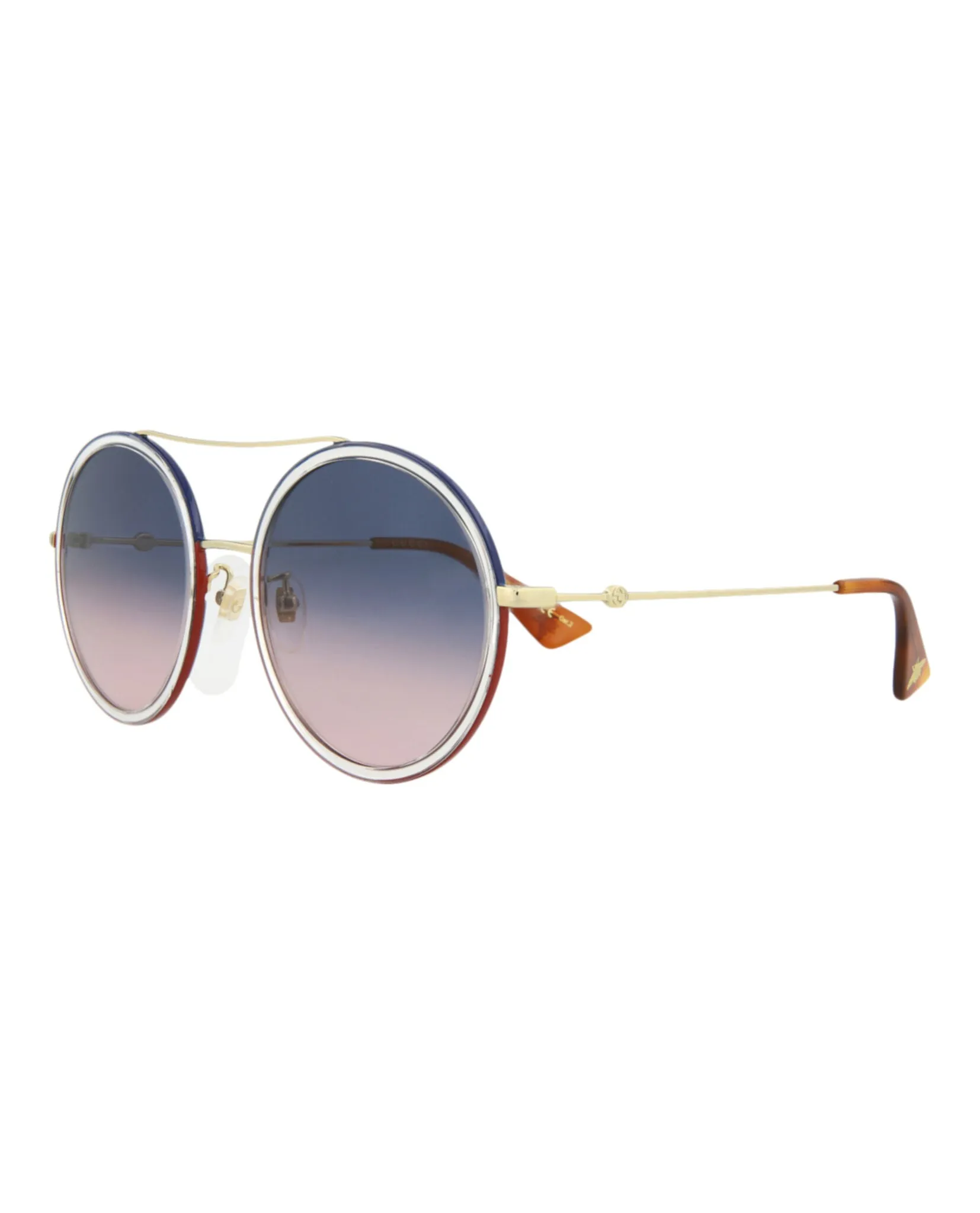 Oval-Frame Metal Sunglasses