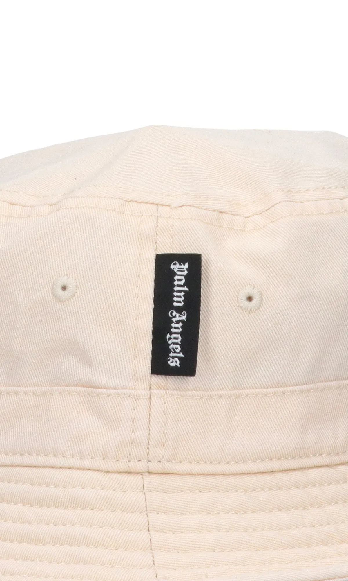 Palm Angels Logo Embroidered Flat Crown Bucket Hat