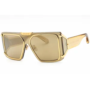 Philipp Plein Unisex Sunglasses - Yellow Gold Metal Full Rim Oversized | SPP096M 400G