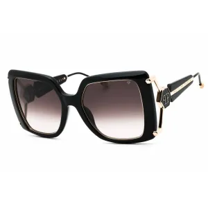 Philipp Plein Women's Sunglasses - Glossy Black Plastic Oversized Frame | SPP121S 0700