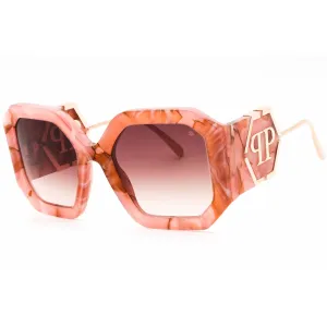 Philipp Plein Women's Sunglasses - Opal Fuxia Marbled Pink Plastic Frame | SPP067 06Z8