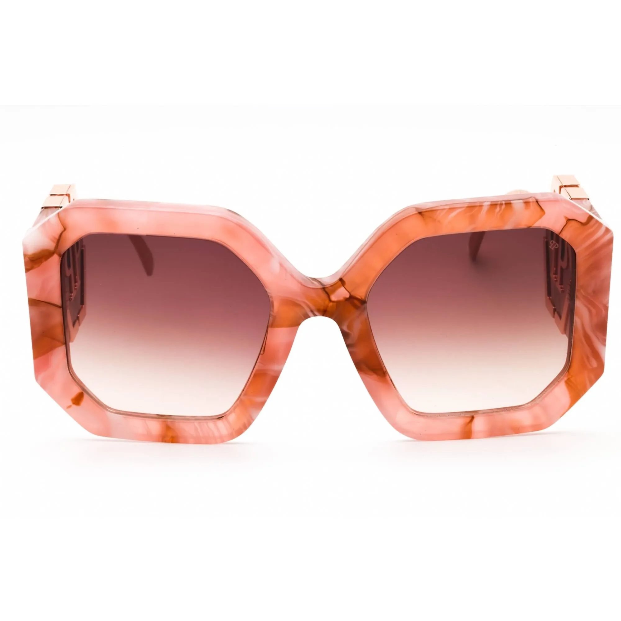 Philipp Plein Women's Sunglasses - Opal Fuxia Marbled Pink Plastic Frame | SPP067 06Z8