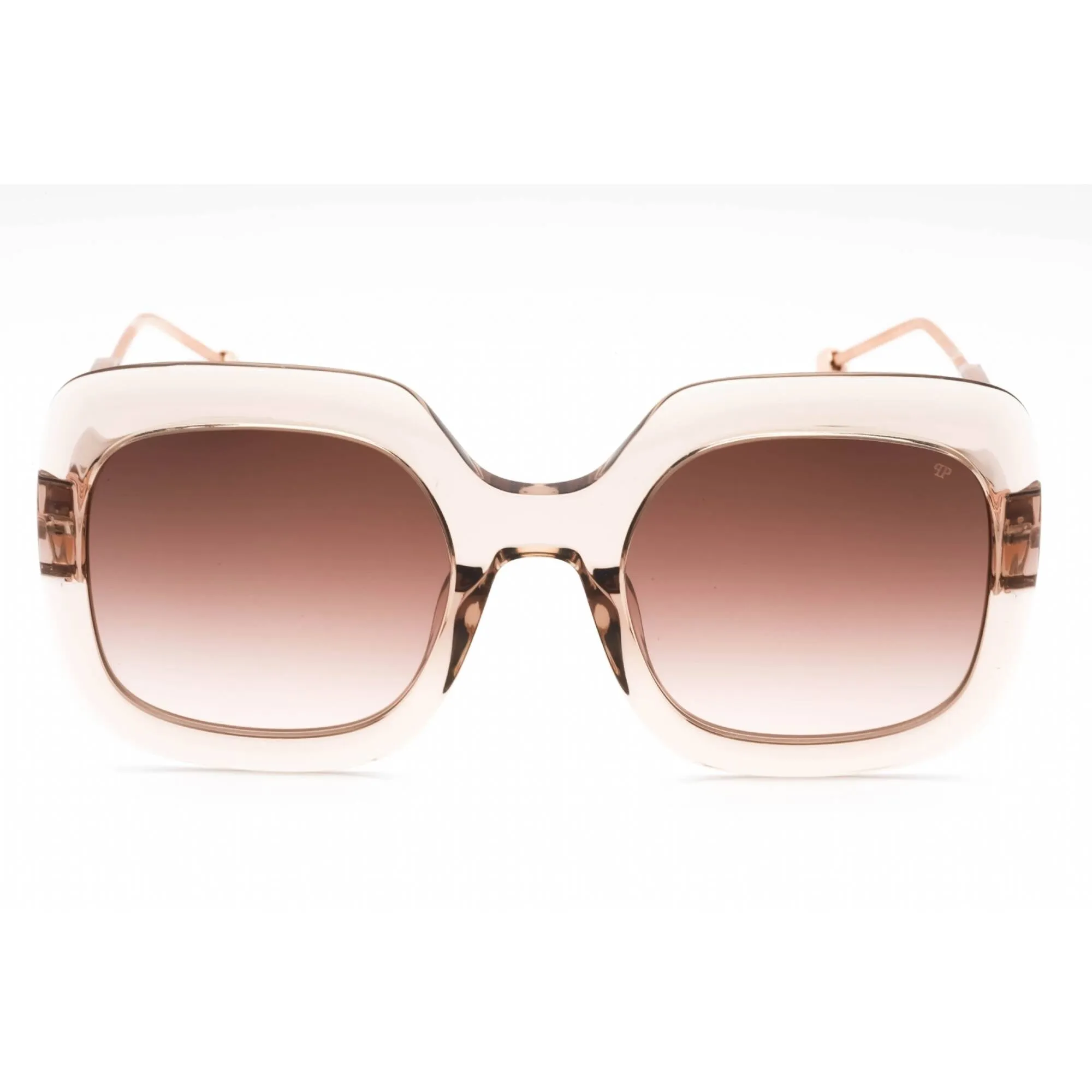 Philipp Plein Women's Sunglasses - Transparent Beige Oversized Frame | SPP065S 07T1
