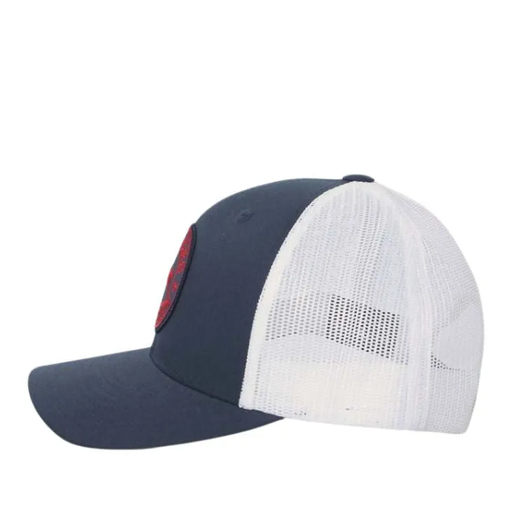Ringers Western Signature Bull Trucker - Navy & White with Navy & Red Patch