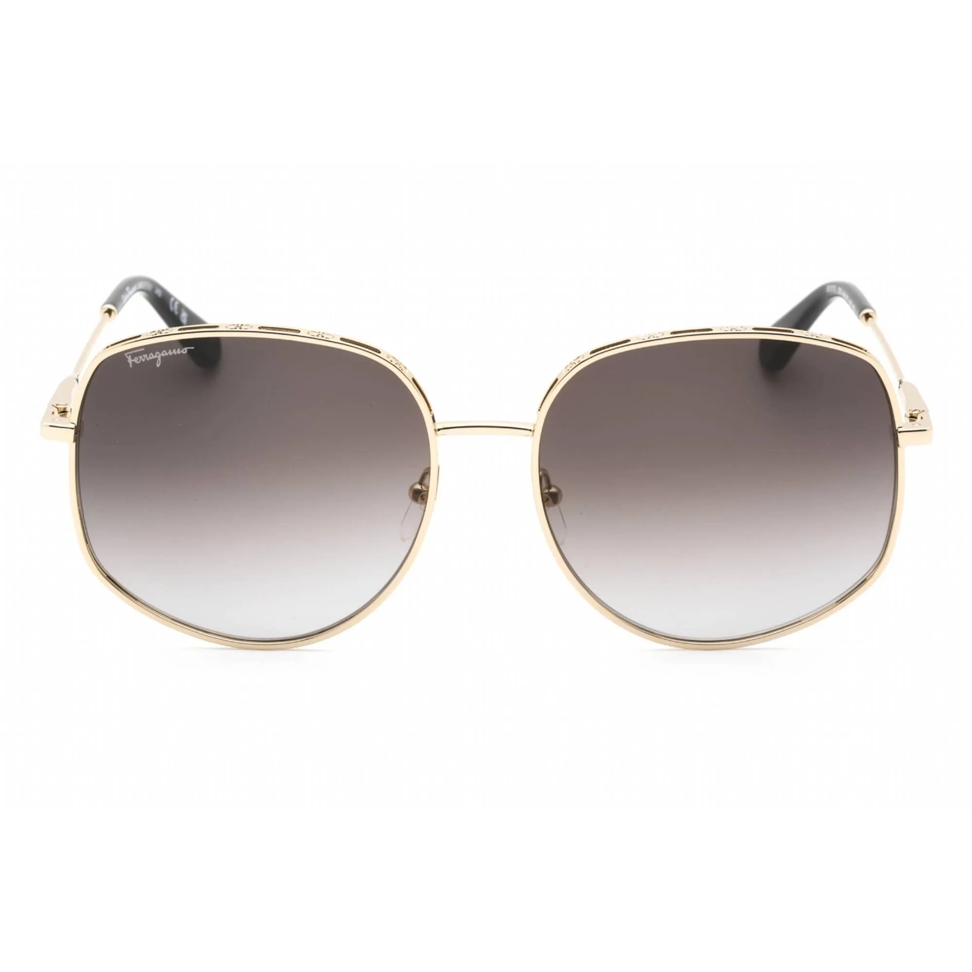 Salvatore Ferragamo Women's Sunglasses - Gold/Black Full Rim Oversized | SF277S 733