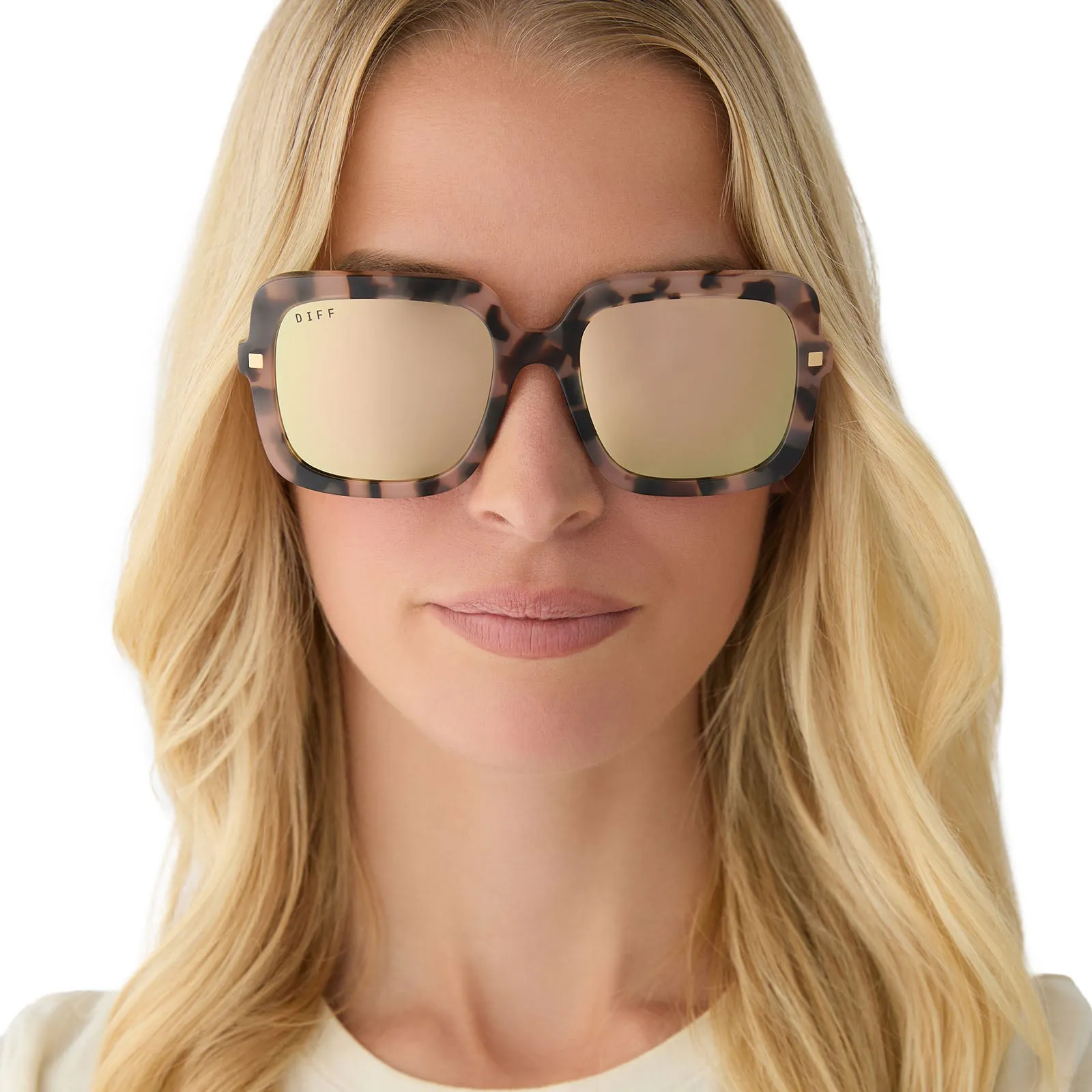 SANDRA - HIMALAYAN TORTOISE   TAUPE MIRROR SUNGLASSES
