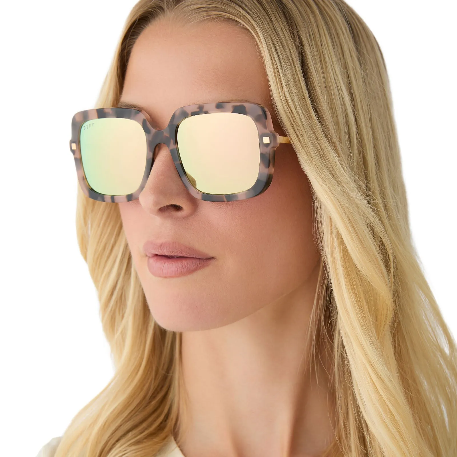 SANDRA - HIMALAYAN TORTOISE   TAUPE MIRROR SUNGLASSES
