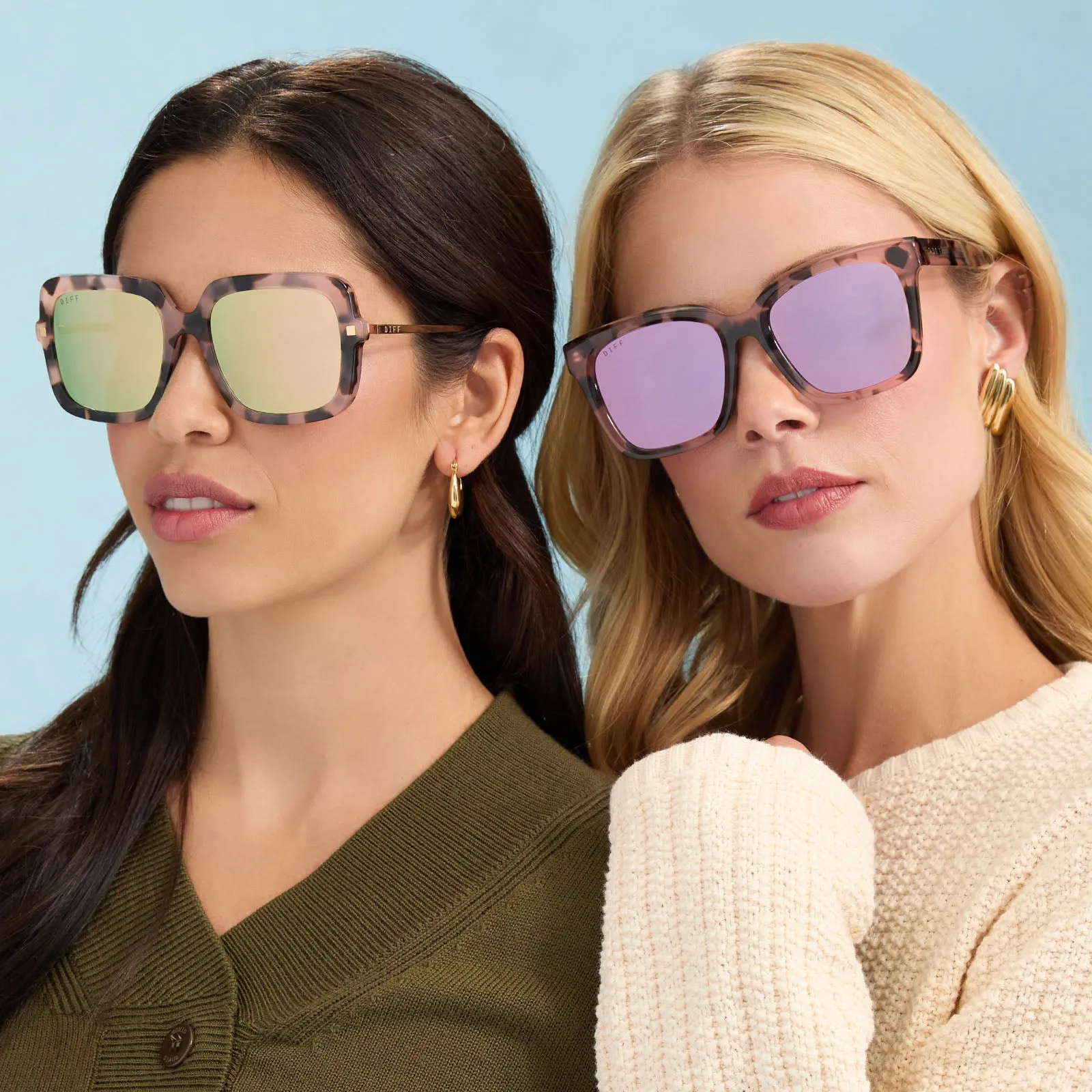 SANDRA - HIMALAYAN TORTOISE   TAUPE MIRROR SUNGLASSES