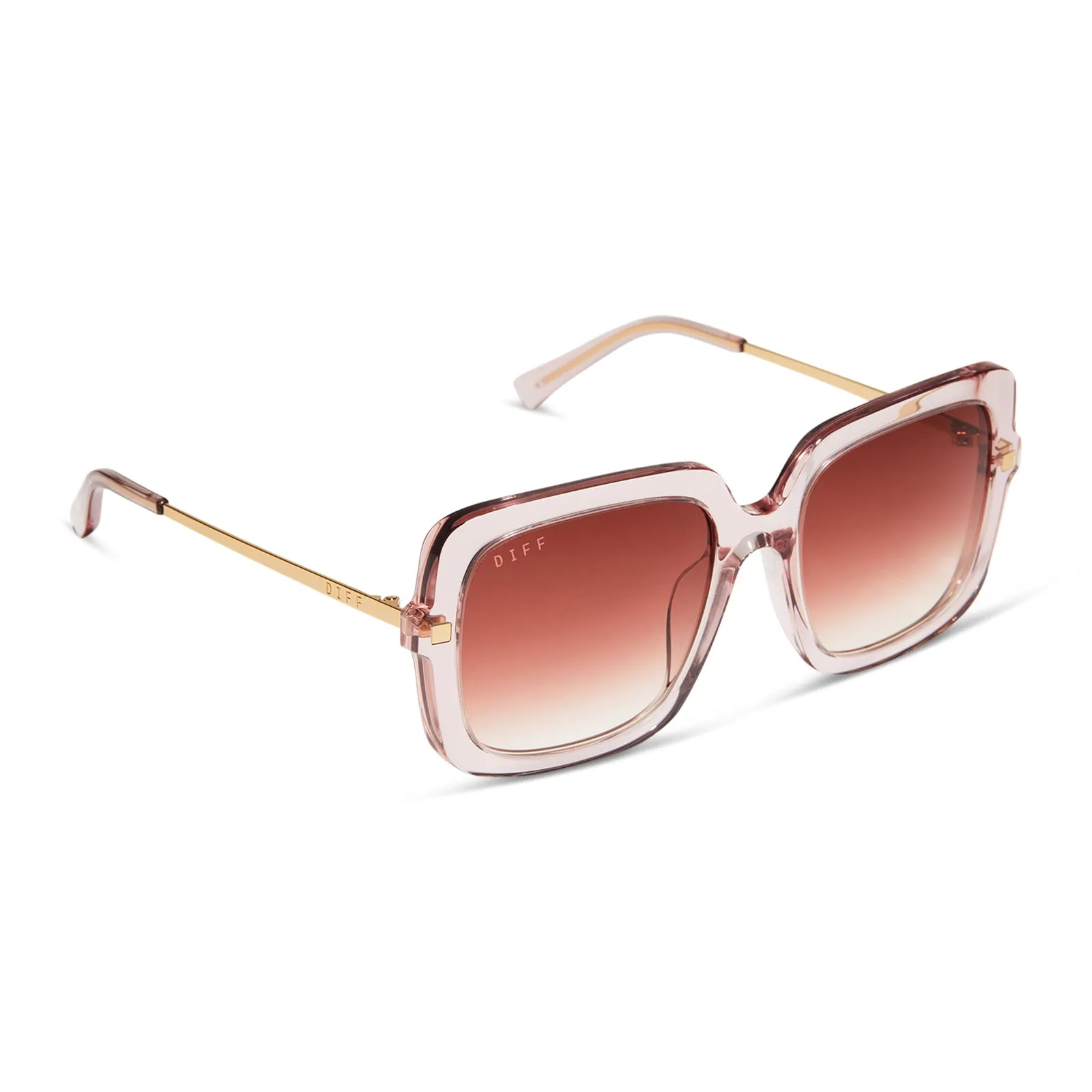 SANDRA - LIGHT PINK CRYSTAL   DUSK GRADIENT SUNGLASSES