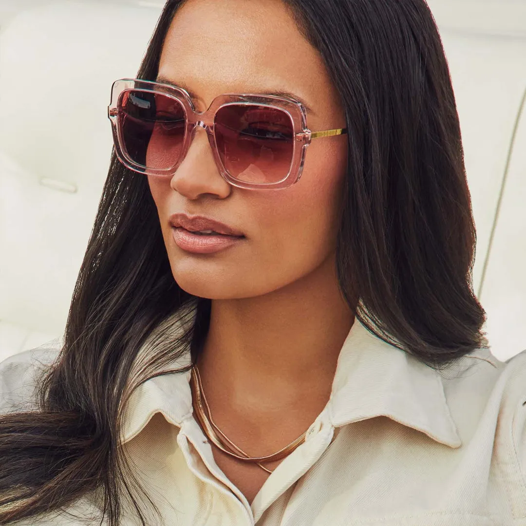 SANDRA - LIGHT PINK CRYSTAL   DUSK GRADIENT SUNGLASSES