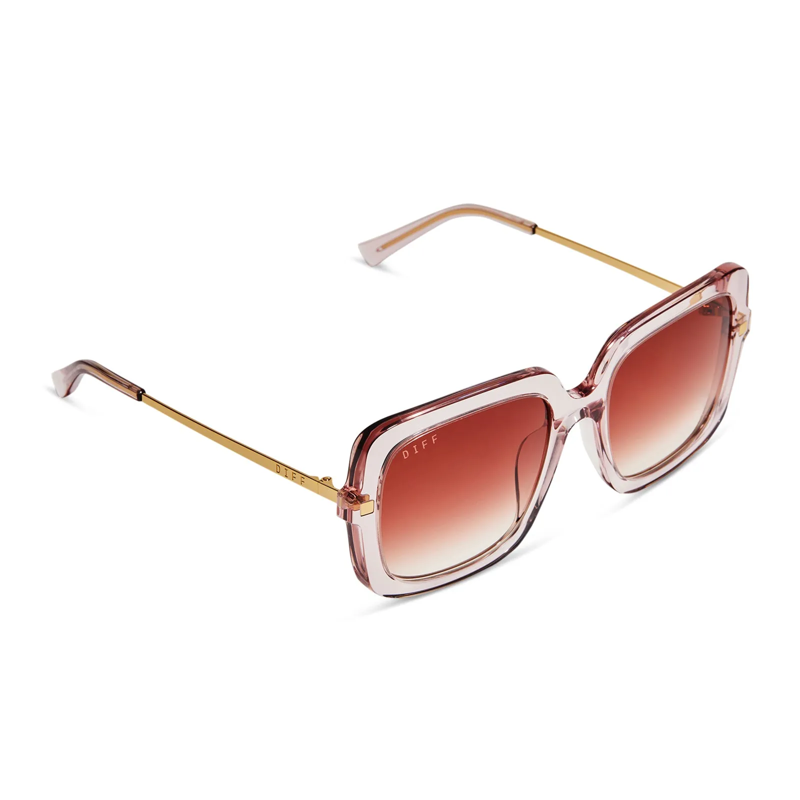 SANDRA - LIGHT PINK CRYSTAL   DUSK GRADIENT SUNGLASSES
