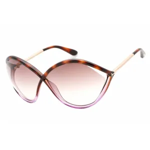 Tom Ford Women's Sunglasses - Colored Havana Plastic Oversized Frame | FT0528 55F