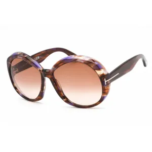 Tom Ford Women's Sunglasses - Full Rim Colored Havana Plastic Oversized | FT1010 55Z
