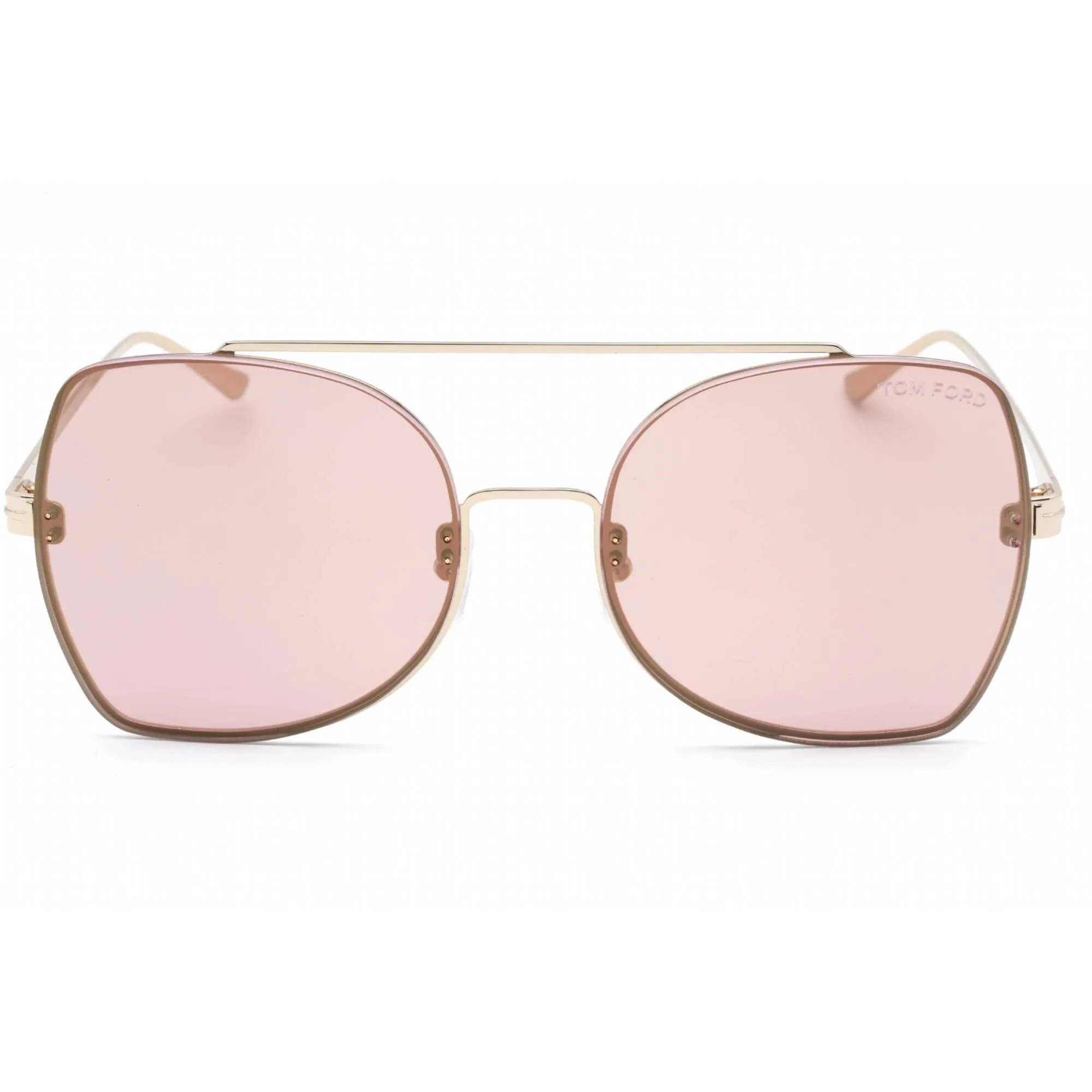 Tom Ford Women's Sunglasses - Gold Metal Oversized Shape Frame Pink Lens | FT0656 28Z