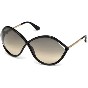 Tom Ford Women's Sunglasses - Shiny Black Plastic Oversized Full Rim | FT0528 01B