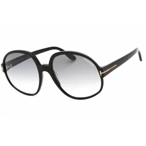 Tom Ford Women's Sunglasses - Shiny Black Plastic Oversized Shape Frame | FT0991 01B