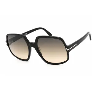 Tom Ford Women's Sunglasses - Shiny Black Plastic Oversized Shape Frame | FT0992 01B