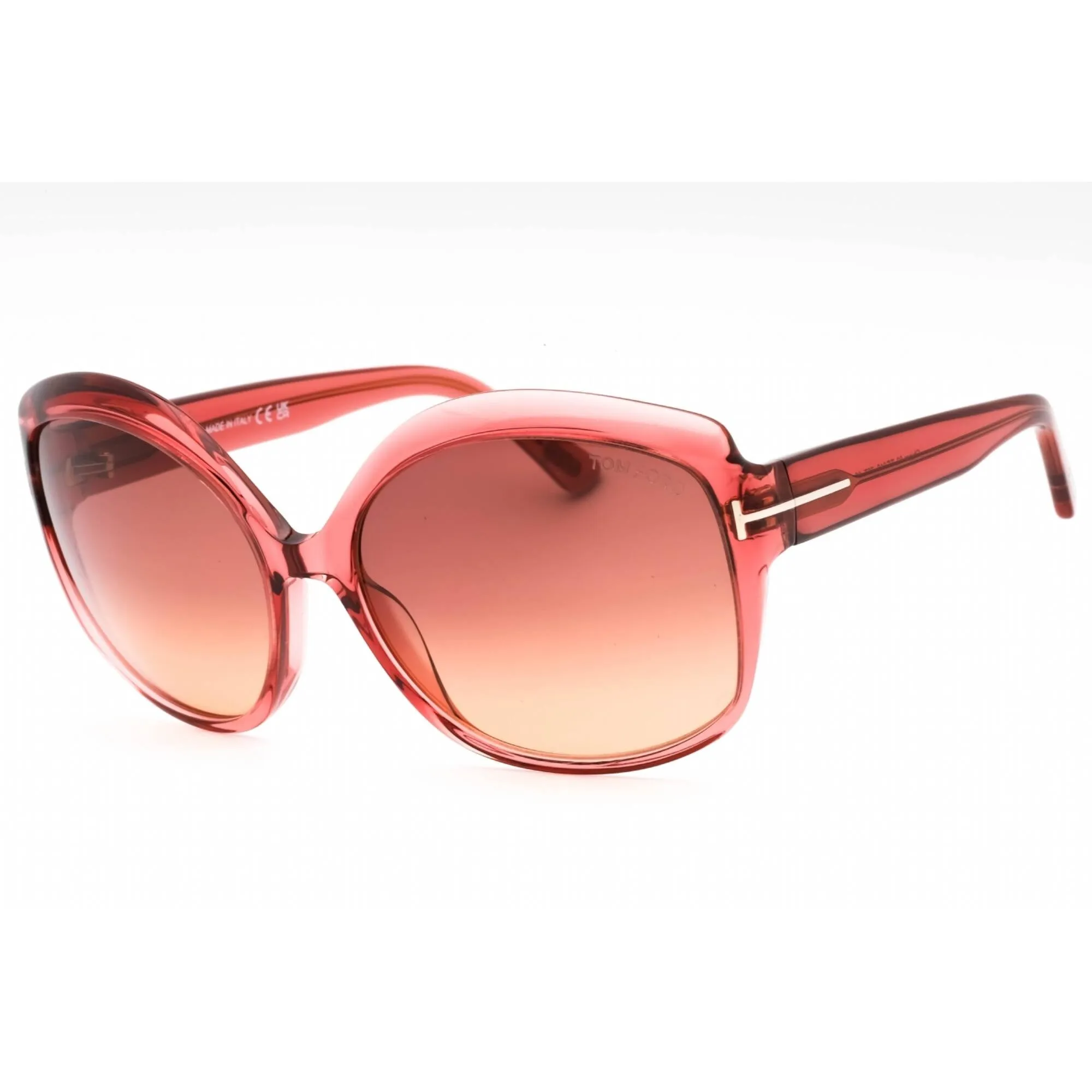 Tom Ford Women's Sunglasses - Shiny Pink Oversized Frame Bordeaux Lens | FT0919 72T