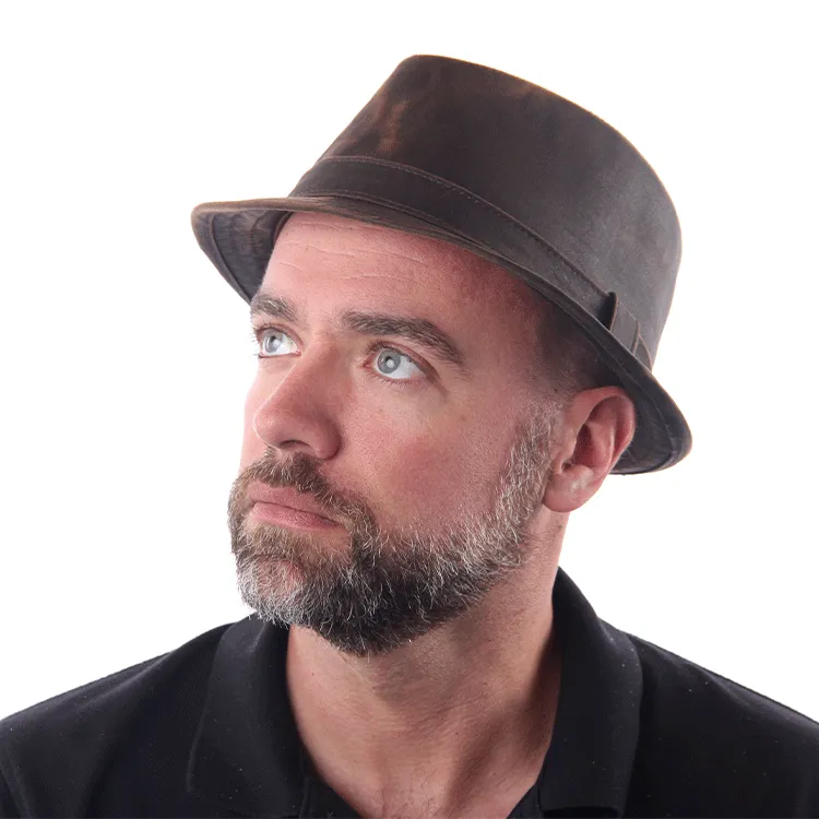 Weathered Cotton Trilby - Brown